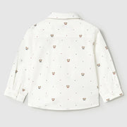 Back of the Mayoral white teddy bear shirt.