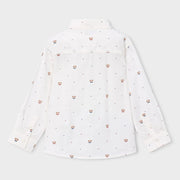 Back of the Mayoral white teddy bear shirt.