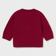 Rear view of the Mayoral teddy bear sweater.