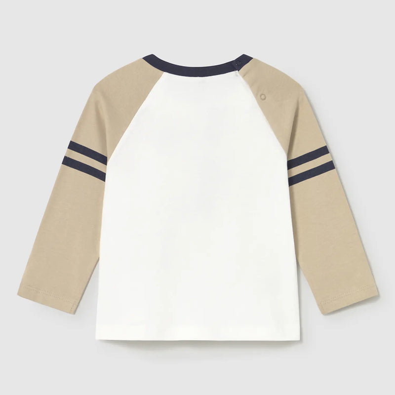 Mayoral Colourblock Teddy Bear T-Shirt - Beige