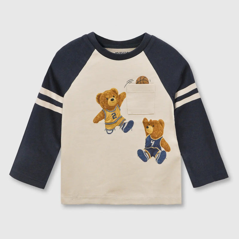 Mayoral Colourblock Teddy Bear T-Shirt - Navy