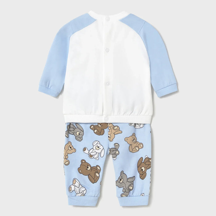 Back of the newborn boy's two piece tracksuit.