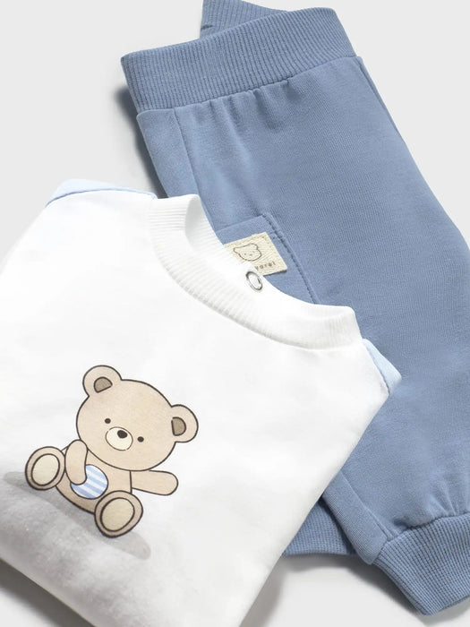 Mayoral baby boy's top with cute teddy bear print on the front.