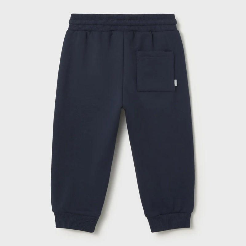 Back of the Mayoral navy track bottoms.