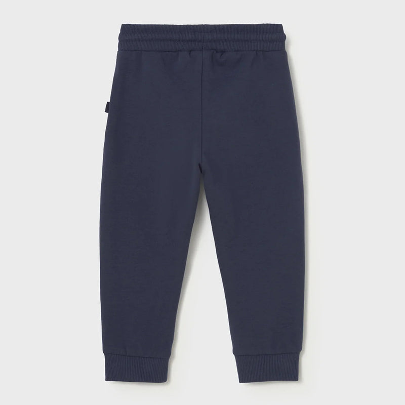 Back of the Mayoral navy track bottoms.