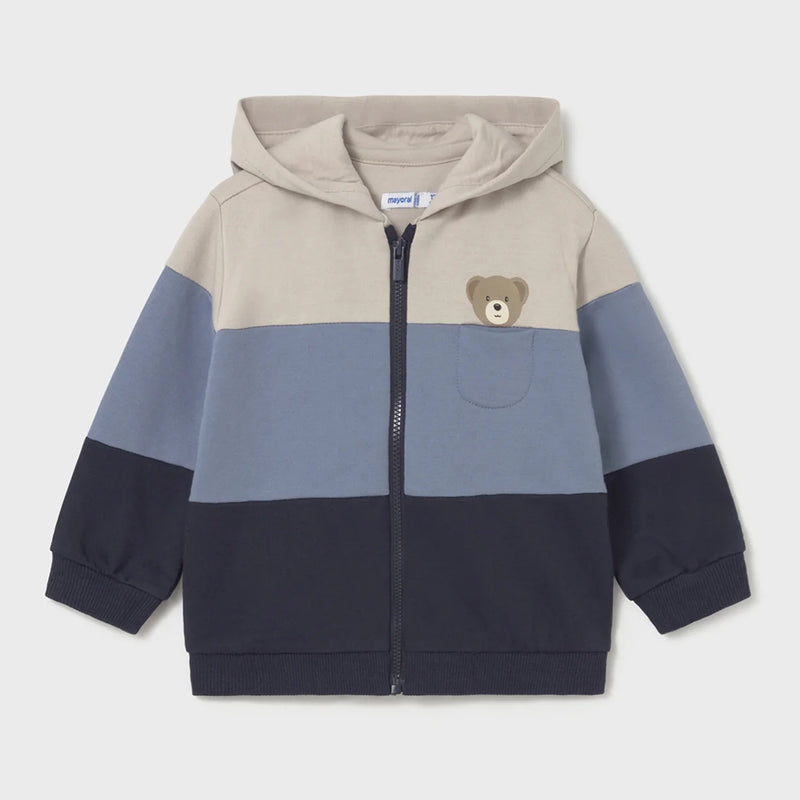 Baby boy's colourblock zip up hoodie.