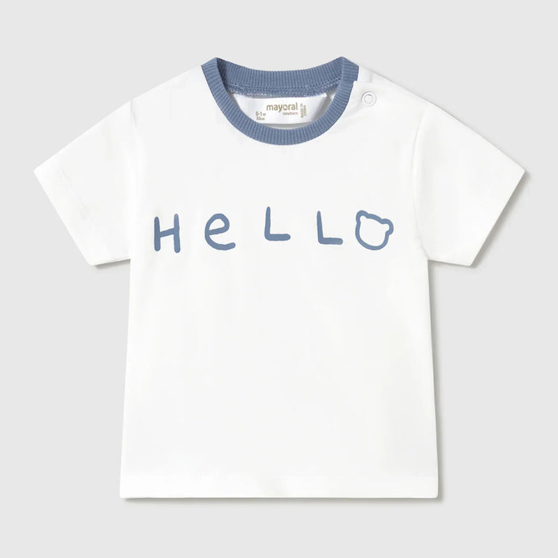 Mayoral newborn boy's white t-shirt.