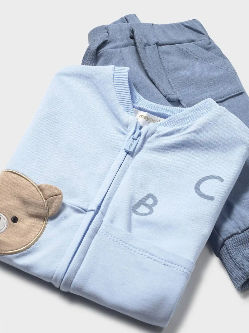 Baby boy's sky blue zip up top.