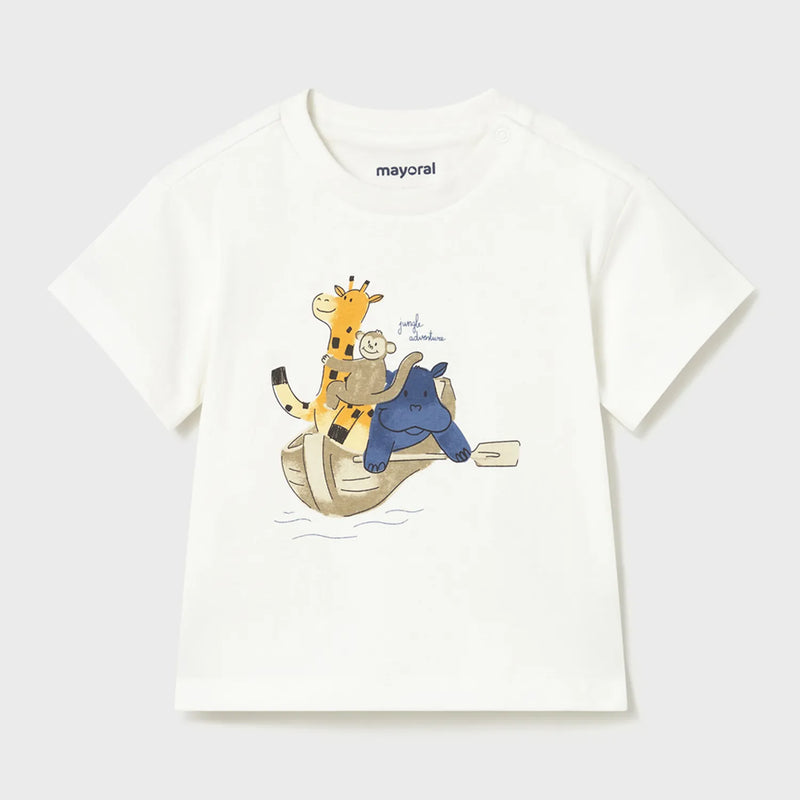 Mayoral baby boy's short sleeve white t-shirt.