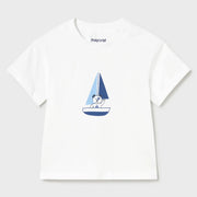Mayoral baby boy's short sleeve white t-shirt.