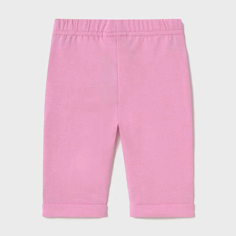 Baby girl's pink track bottoms.