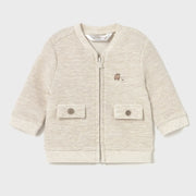 Mayoral boy's beige zip up top.