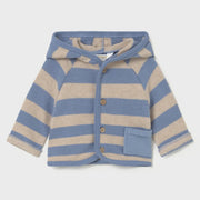 Newborn boy's striped cardigan.