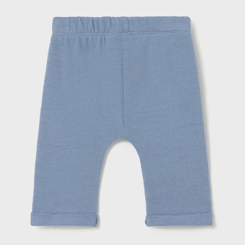 Mayoral newborn boy's blue track bottoms.