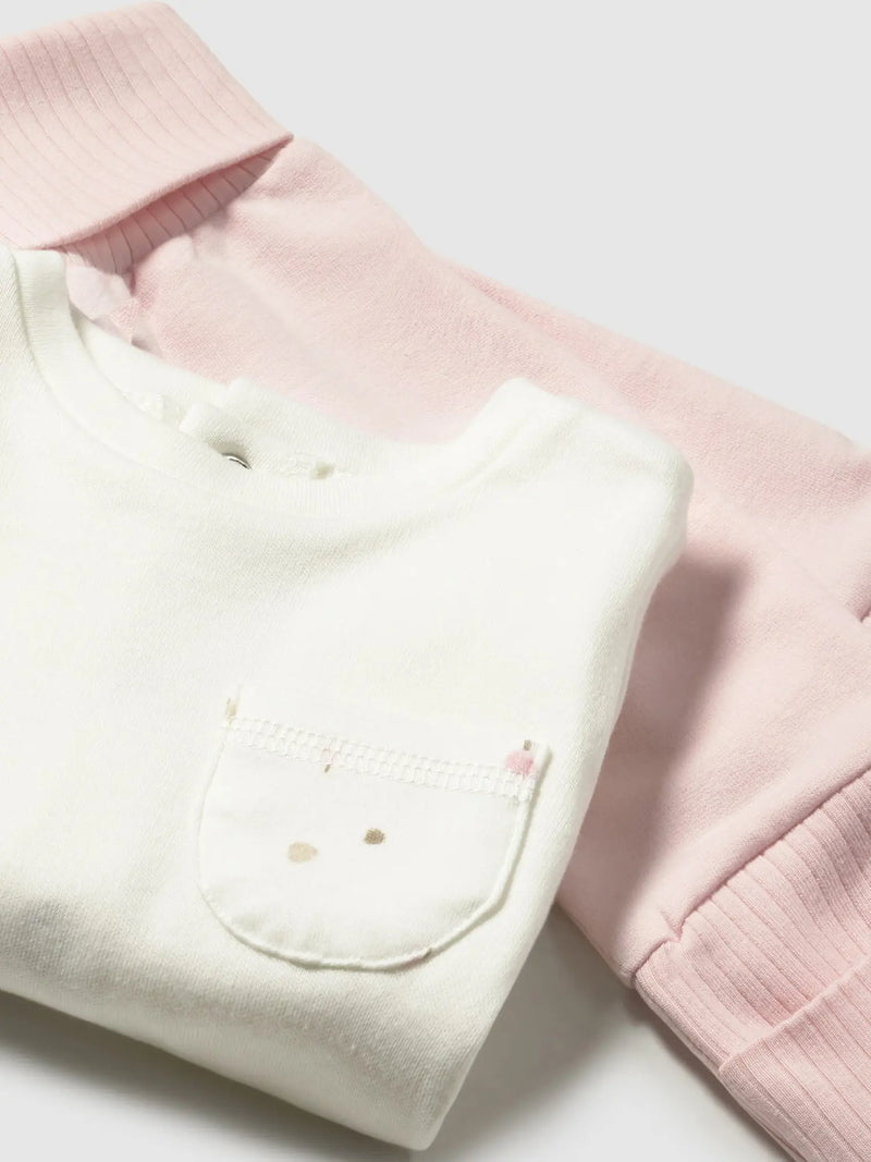 Closer look at the Mayoral tracksuit showing detail of the dainty floral print