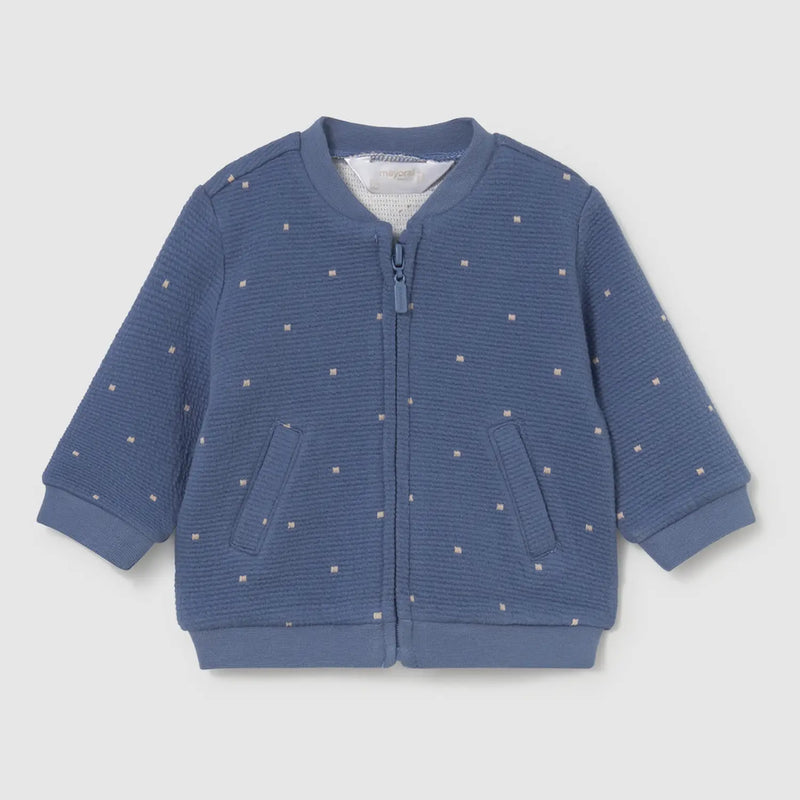 Baby boy's dark blue zip up top.