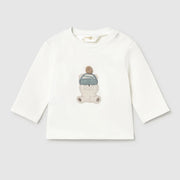 Baby boy's cream white long sleeve t-shirt.