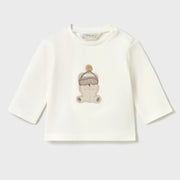 Baby boy's cream white long sleeve t-shirt.
