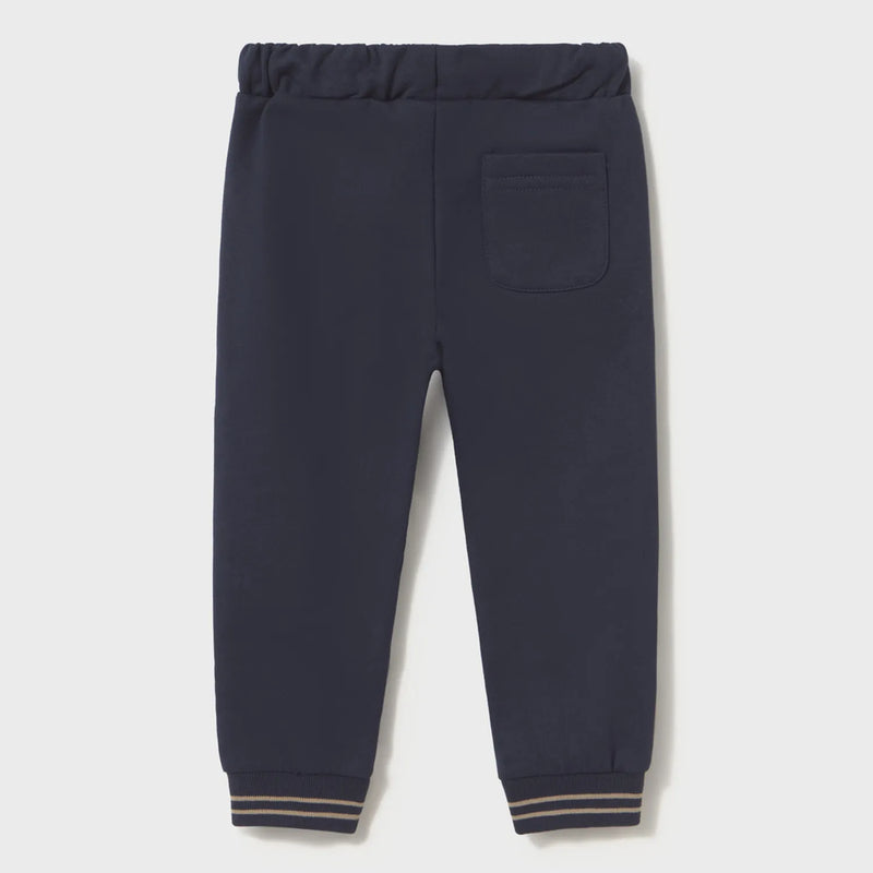 Baby boy's navy track bottoms.