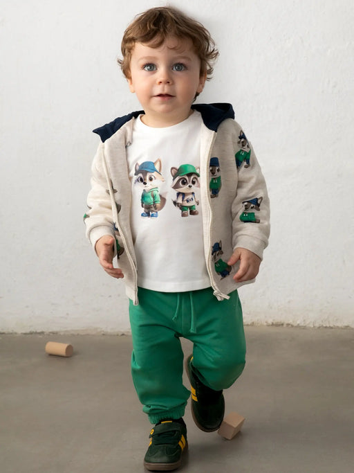 Baby boy wearing the Mayoral tracksuit.