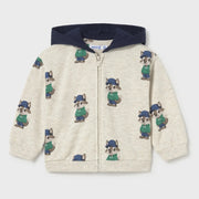 Mayoral baby boy's marl grey zip up hoodie.