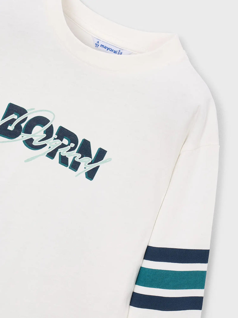 Closer view of the long sleeve t-shirt.
