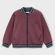 Boy's burgundy zip up top.