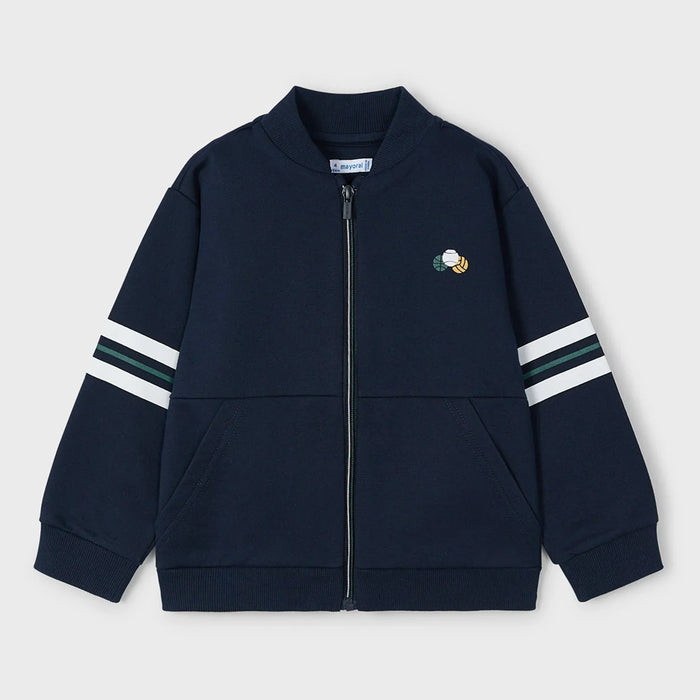 Mayoral navy zip up sweatshirt.