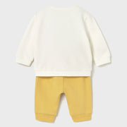 Back of the Mayoral yellow dino tracksuit.