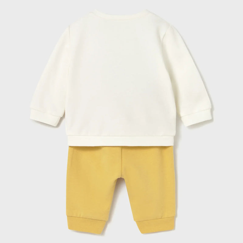 Back of the Mayoral yellow dino tracksuit.