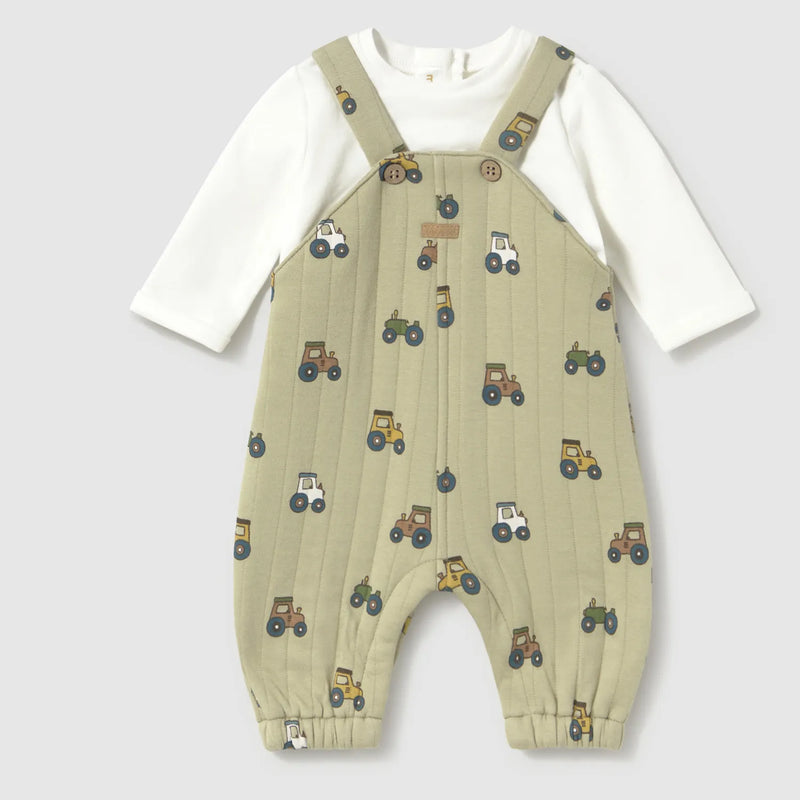 Mayoral baby boy's tractor print romper - 02679.