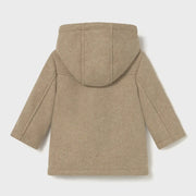 Back of the Mayoral brown duffle coat.