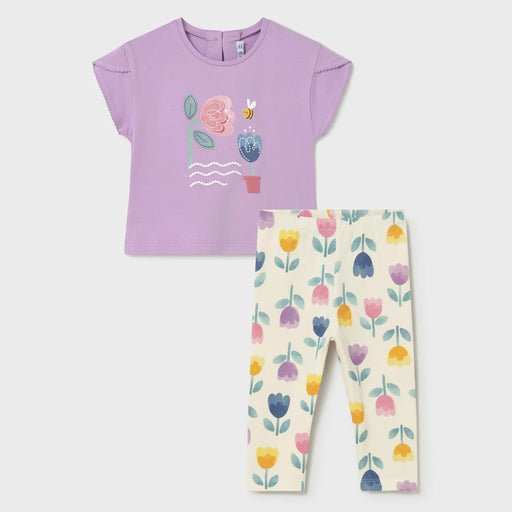 Mayoral baby girl's tulip print leggings set - 01087.