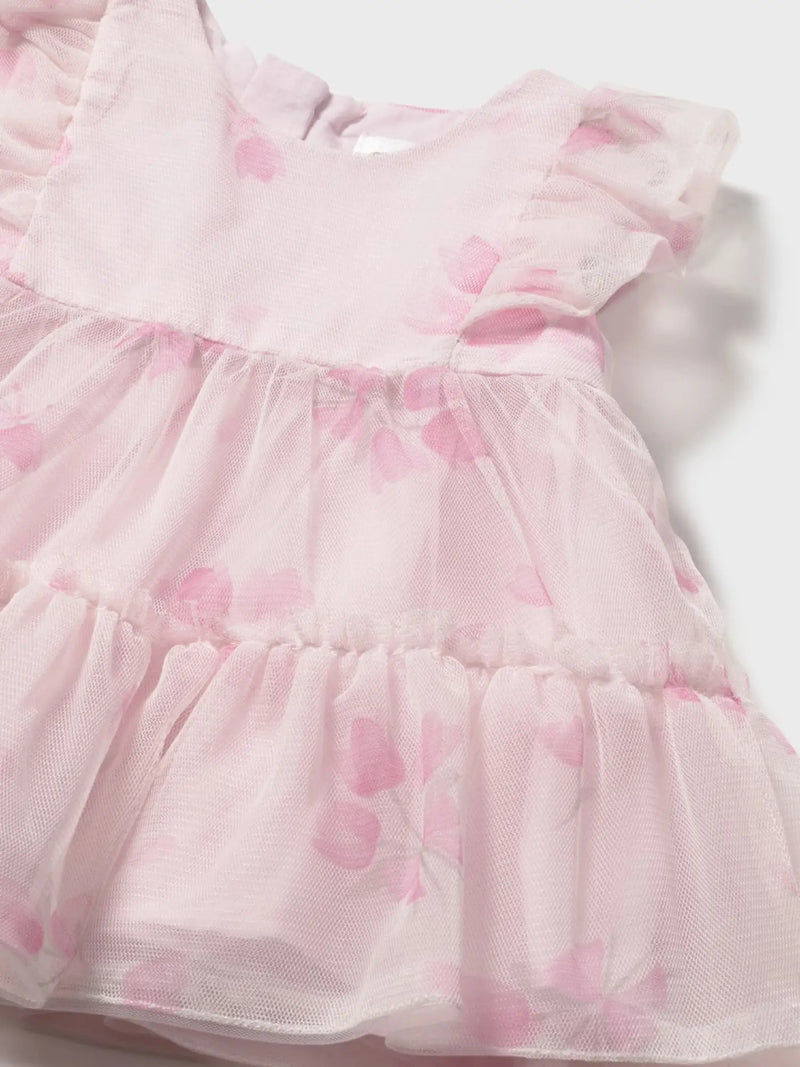 Closer look at the Mayoral tulle dress.