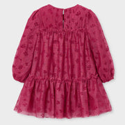 Back of the Mayoral red tulle dress.