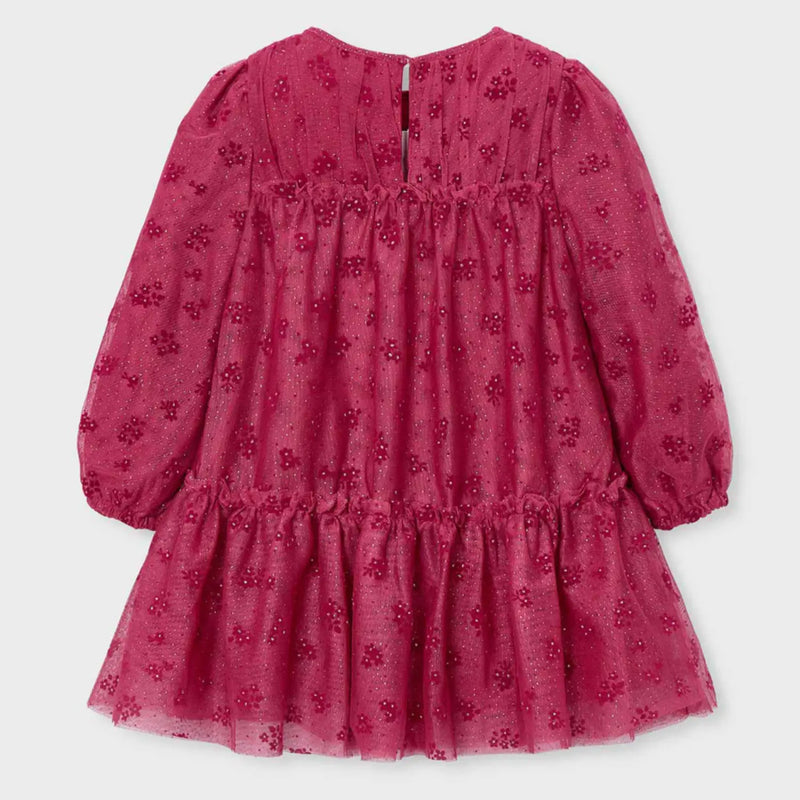 Back of the Mayoral red tulle dress.