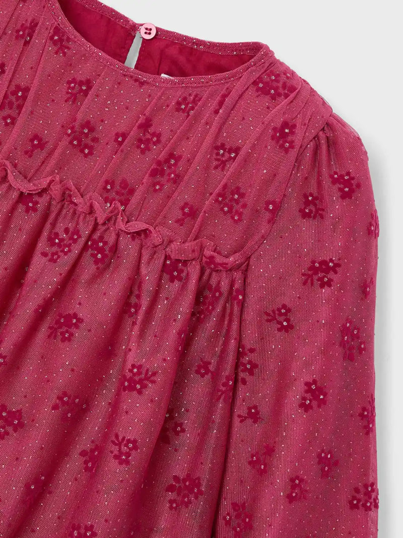 Closer look at the Mayoral tulle dress.