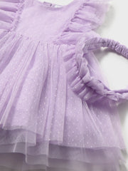 Closer view of the Mayoral tulle dress & headband.