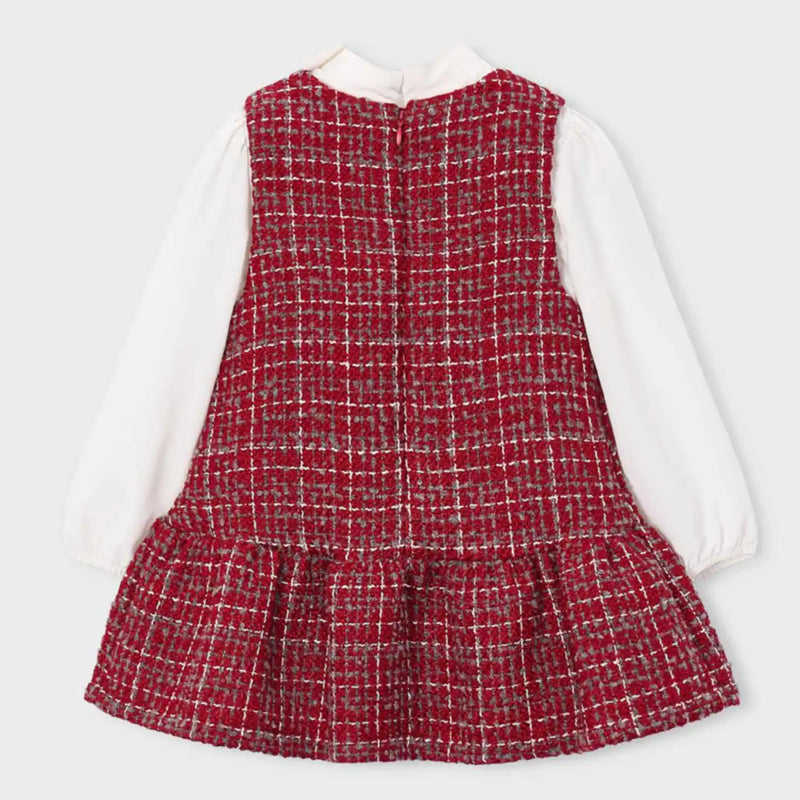 Rear view of the Mayoral girl's tweed dress.
