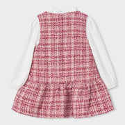 Back of the Mayoral pink tweed dress.