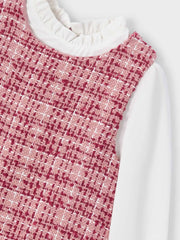 Closer view of the Mayoral tweed dress.