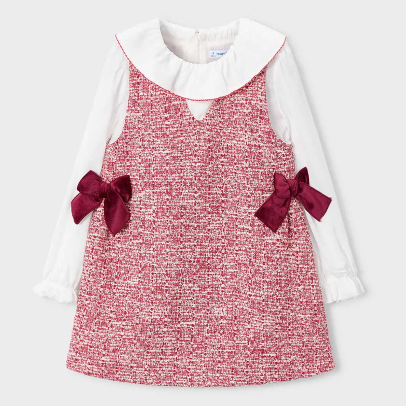 Mayoral girl's cherry tweed dress - 04990.