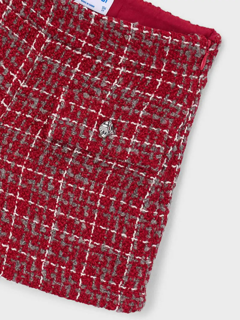 Closer look at the Mayoral tweed shorts.