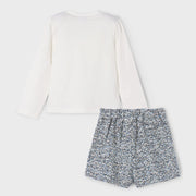 Back of the Mayoral tweed shorts set.