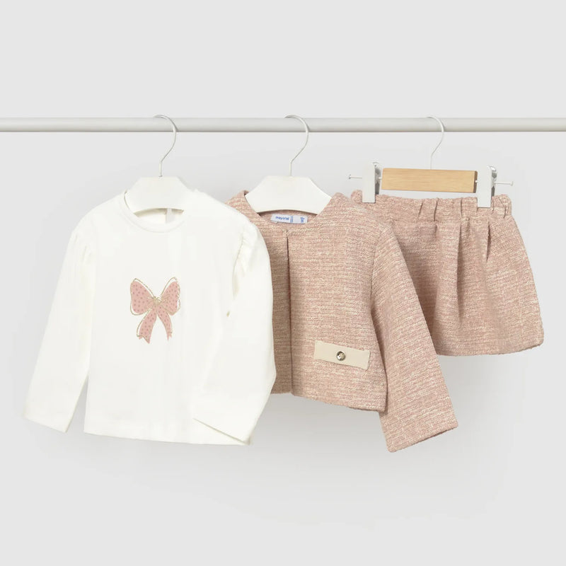 Mayoral baby girl's tweed skirt set - 02954.