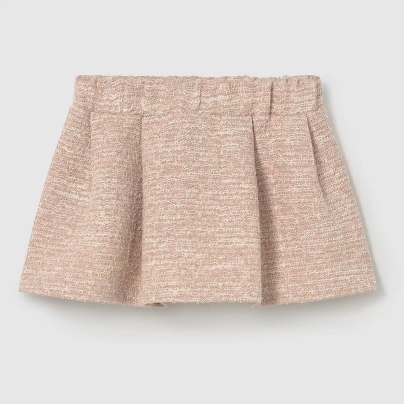 Baby girl's soft pink tweed skirt.