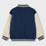 Rear view of the Mayoral varsity jacket.