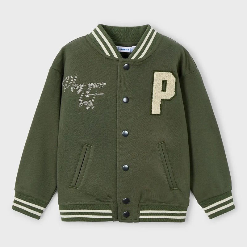 Mayoral olive varsity jacket - 04424.