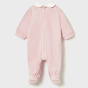 Rear view of the Mayoral velour babygrow.