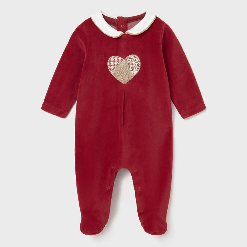 Mayoral baby girl's velour babygrow - 02702.